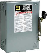 Square D D211NCP Safety Switch, 2 -Pole, 30 A, 120/240 V, DPST, Lug Terminal
