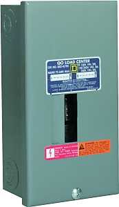 Square D QO QO24L70SCP Load Center, 70 A, 2 -Space, 4 -Circuit, Main Lug, NEMA 1 Enclosure, Plug Mounting, Gray