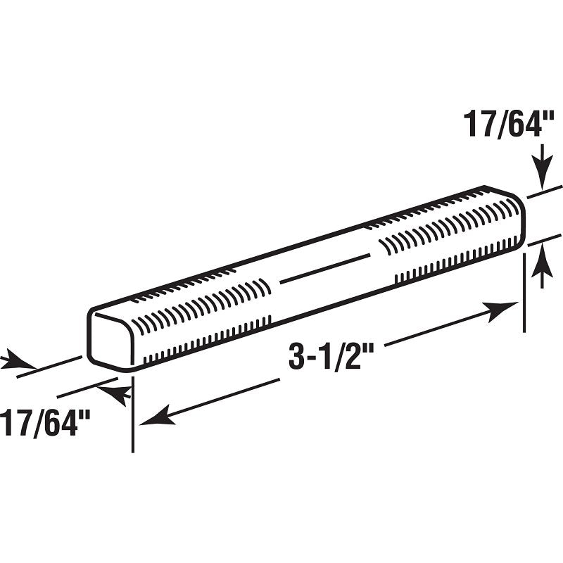 Prime-Line E 2459 Replacement Spindle, Steel, Zinc, For: Antique-Style Doors Knob Systems and Square Drive Systems