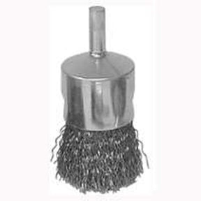 Vortec Pro 36046 Wire Wheel Brush, 3/4 in Dia, 1/4 in Arbor/Shank, Crimped Bristle, 0.014 in Dia Bristle