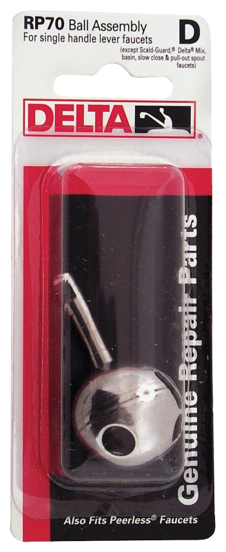 Delta RP70 Ball Assembly, Round Stem, Stainless Steel, For: Delta Faucets