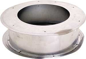 AmeriVent 3EWT Series Wall Thimble, 3-9/16 in ID x 3-1/16 L Dimensions, 0.018 ga, Galvanized Steel