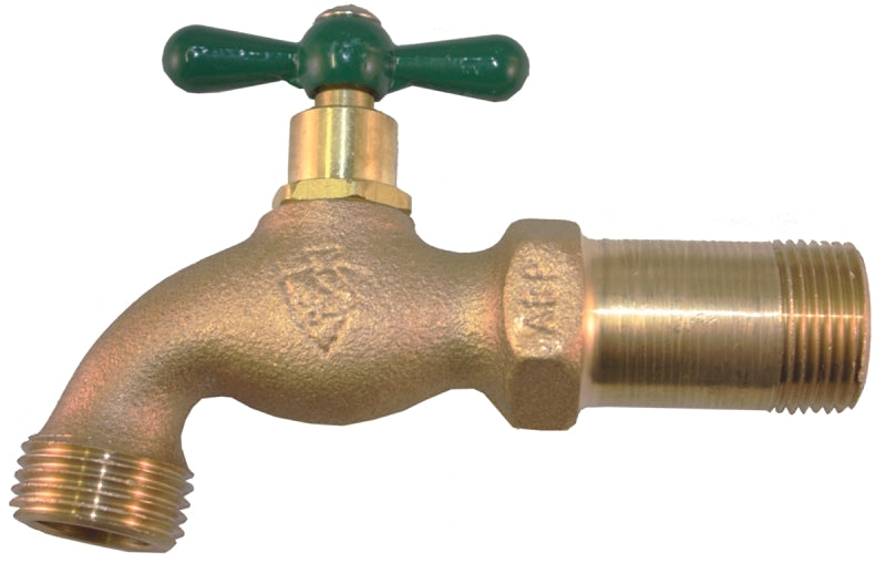 Arrowhead Brass 202LF Standard Hose Bibb, 3/4 x 3/4 in Connection, MIP x Male Hose, 8 to 9 gpm, 125 psi Pressure, Rough