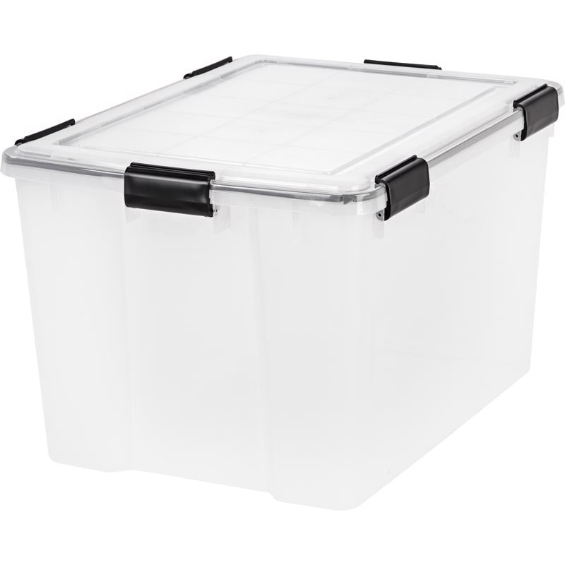 IRIS WEATHERPRO 74 qt Clear Storage Tote 14.5 in. H X 17.75 in. W X 23.6 in. D Stackable, Pack of 4
