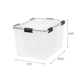 IRIS WEATHERPRO 74 qt Clear Storage Tote 14.5 in. H X 17.75 in. W X 23.6 in. D Stackable, Pack of 4