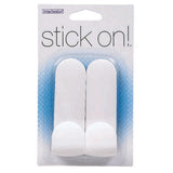 iDesign 4 in. L White Plastic Small/Medium Stick On! Tall Hook 2 pk