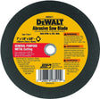 DEWALT HIGH PERFORMANCE Series DW3511 Abrasive Saw Blade, 7 in Dia, 5/8 in Arbor, Aluminum Oxide Cutting Edge, Pack of 25