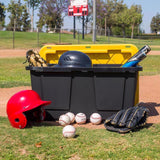 Greenmade 27 gal Black/Yellow Snap Lock Storage Box 14.7 in. H X 20.4 in. W X 30.4 in. D Stackable, Pack of 4