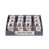 TableCraft Clear Glass/Steel Cheese/Spice Shaker 6 oz, Pack of 12