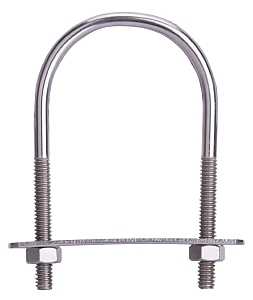 ProSource LR358 U-Bolt, 1/4 in Thread, 1-3/4 in L Thread, Stainless Steel, Stainless Steel, Pack of 10