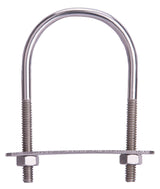 ProSource LR358 U-Bolt, 1/4 in Thread, 1-3/4 in L Thread, Stainless Steel, Stainless Steel, Pack of 10