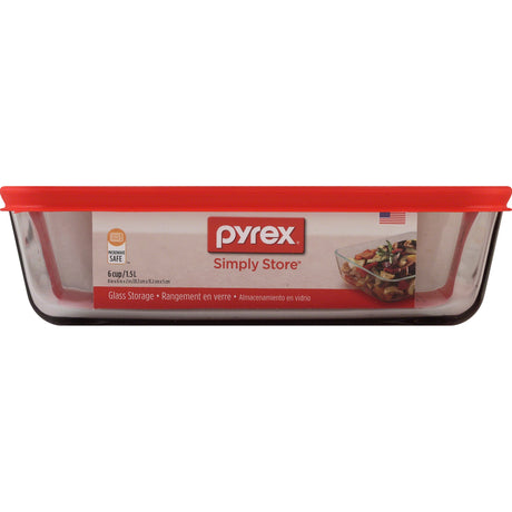 Pyrex Simply Store 6 cups Clear Food Storage Container 1 pk, Pack of 4