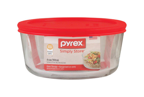 Pyrex 4 cups Clear Food Storage Container 1 pk, Pack of 4
