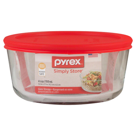 Pyrex 4 cups Clear Food Storage Container 1 pk, Pack of 4