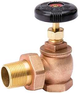 B & K 109-305 Steam Radiator Valve, Angled, Includes: Union Nut and Tail Piece