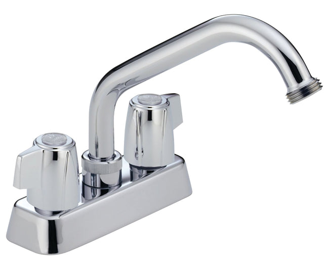 Delta Classic Series 2131LF Laundry Faucet, 2-Faucet Handle, 2 or 3-Faucet Hole, Brass, Chrome-Plated, Deck Mounting