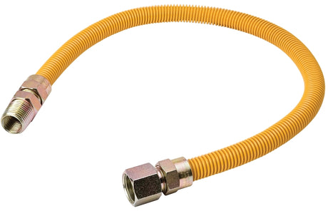 B & K ProLine Series G038YE101136RP Gas Connector, 1/2 in, MIP x FIP, Stainless Steel, Epoxy-Coated, 36 in L, 1/2 in OD