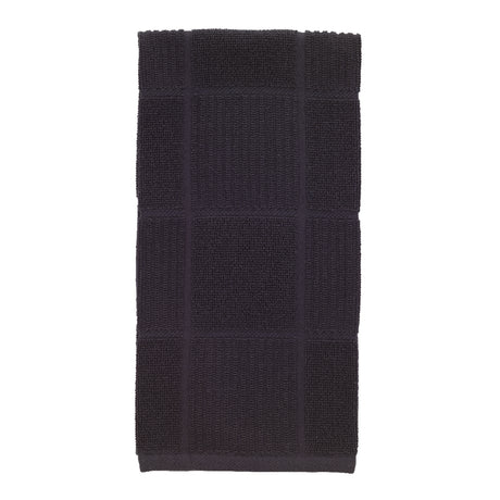 T-Fal Charcoal Cotton Checked Parquet Kitchen Towel 1 pk, Pack of 6