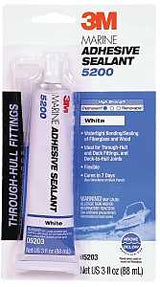 3M 5203 Marine Adhesive Sealant, Paste, White, 3 oz Tube