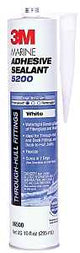 3M 6500 Marine Adhesive Sealant, White, 5 days Curing, 40 to 100 deg F, 10 oz Cartridge