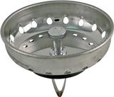 Plumb Pak PP820-50 Basket Strainer with Spring Style Post, 3.15 in Dia, Stainless Steel