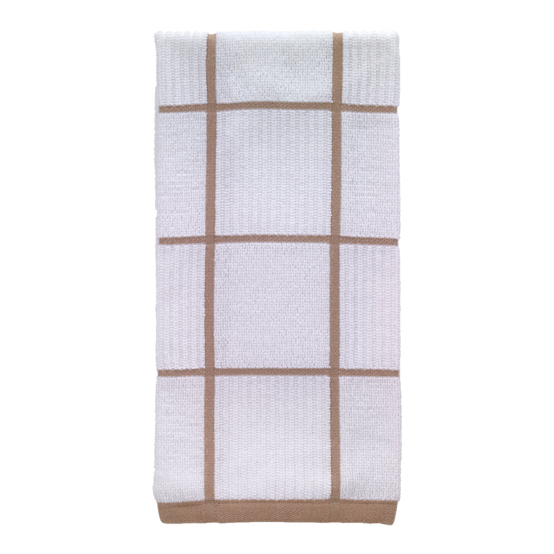 T-Fal Sand Cotton Checked Parquet Kitchen Towel 1 pk, Pack of 6
