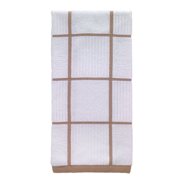 T-Fal Sand Cotton Checked Parquet Kitchen Towel 1 pk, Pack of 6