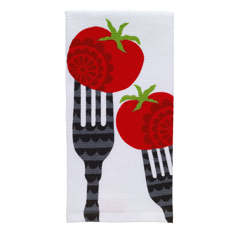 T-Fal Multicolored Cotton Fork/Tomato Kitchen Towel 1 pk, Pack of 6