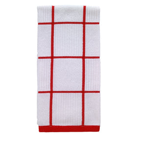T-Fal Red Cotton Checked Parquet Kitchen Towel 1 pk, Pack of 6