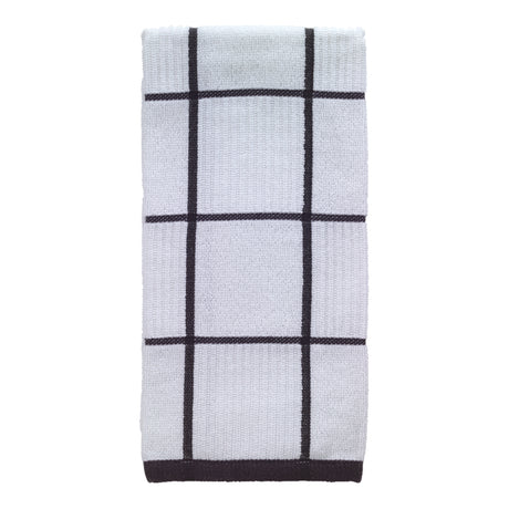 T-Fal Charcoal Cotton Checked Parquet Kitchen Towel 1 pk, Pack of 6