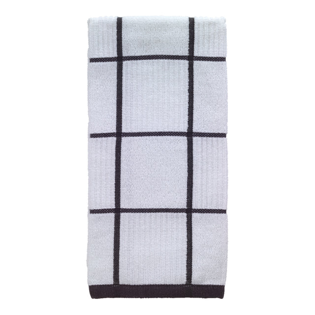 T-Fal Charcoal Cotton Checked Parquet Kitchen Towel 1 pk, Pack of 6