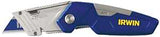 Irwin 1858319 Utility Knife, 2-1/2 in L Blade, Bi-Metal Blade, Straight Handle, Blue