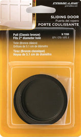 Prime-Line N 7208 Door Pull, 2 in Dia, 5/16 in D, Steel, Bronze
