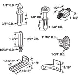 Prime-Line N 7283 Bi-Fold Door Repair Kit, Nylon/Steel