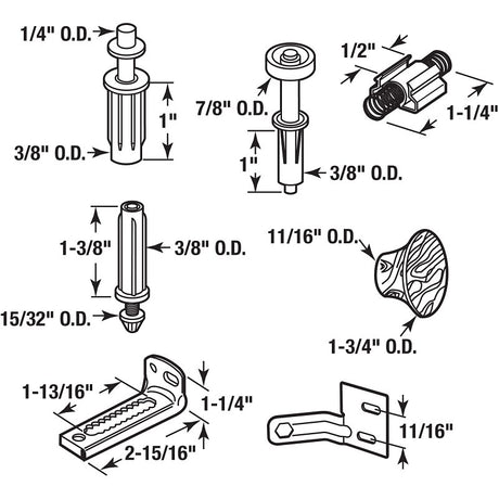 Prime-Line N 7283 Bi-Fold Door Repair Kit, Nylon/Steel