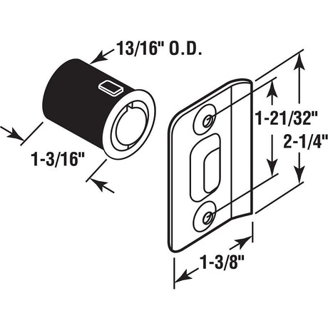 Prime-Line N 7331 Ball Catch, Brass, Pack of 6