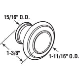 Prime-Line N 7372 Pull Knob, Zinc, Satin Nickel