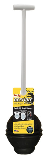 Korky BEEHIVE Max 99-4A Toilet Plunger, Black, 6 in Cup, T-Shaped Handle
