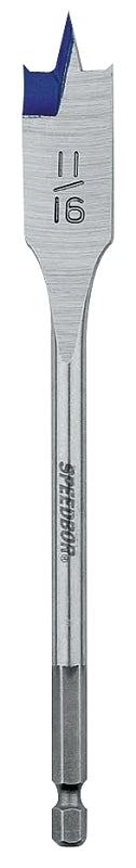 Irwin 88811 Spade Drill Bit, 11/16 in Dia, 6 in OAL, Flat Flute, 1/4 in Dia Shank, Hex Shank