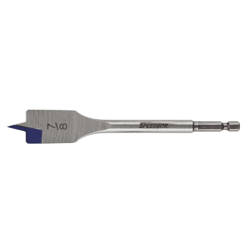 Irwin SPEEDBOR 88814 Spade Drill Bit, 7/8 in Dia, 6 in OAL, Standard Length, Flat Flute, 1/4 in Dia Shank, Hex Shank