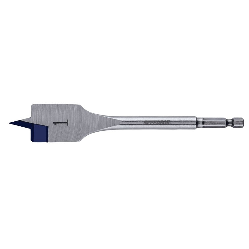 Irwin SPEEDBOR 88816 Spade Drill Bit, 1 in Dia, 6 in OAL, Standard Length, Flat Flute, 1/4 in Dia Shank, Hex Shank