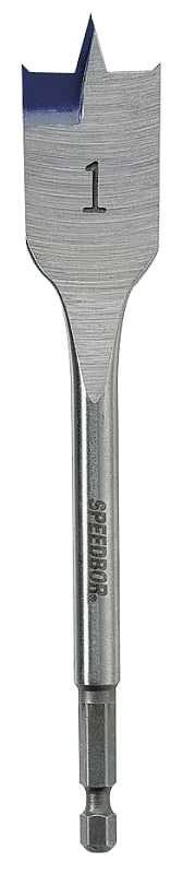 Irwin 88816 Spade Drill Bit, 1 in Dia, 6 in OAL, Flat Flute, 1/4 in Dia Shank, Hex Shank