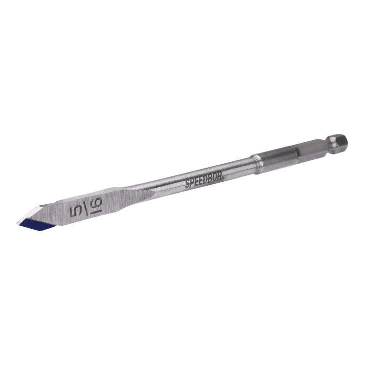 Irwin SPEEDBOR 88805 Spade Drill Bit, 5/16 in Dia, 6 in OAL, Standard Length, Flat Flute, 1/4 in Dia Shank, Hex Shank