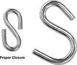 Campbell 6106024 S-Hook, 35 lb Working Load, 0.187 in Dia Wire, Low Carbon Steel, Zinc, Pack of 50
