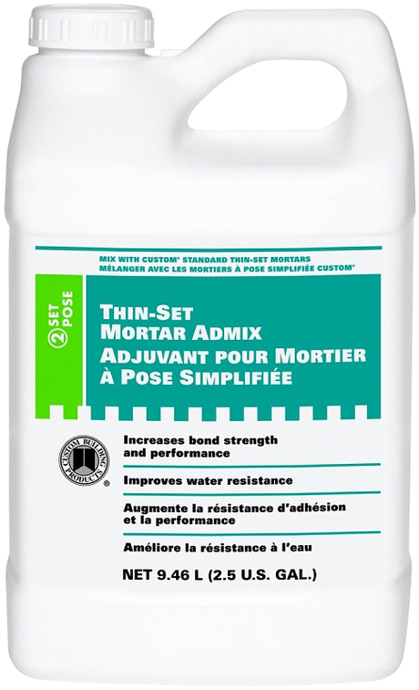 Custom CAMA2 Thinset Mortar, White, Liquid, 2.5 gal, Bottle, Pack of 2