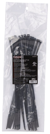 ProSource CV280W-253L Cable Tie, 70 mm Max Bundle Dia, Self-Lock Locking, Nylon, Black