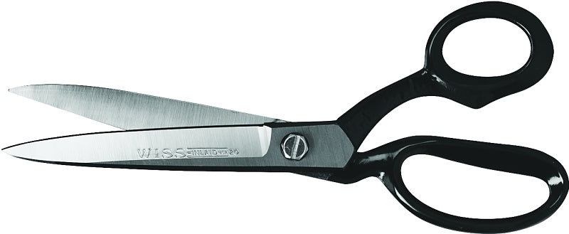 Crescent Wiss W20 Industrial Scissor, 10-3/4 in OAL, 4-3/4 in L Cut, Nickel Blade, Bent Handle, Black Handle