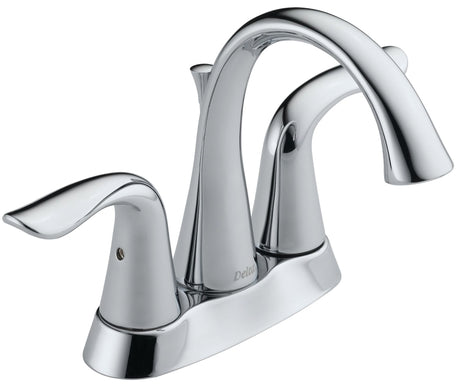 Delta Lahara Series 2538-MPU-DST Bathroom Faucet, 1.2 gpm, 2-Handle, Brass, Chrome Plated, Lever Handle
