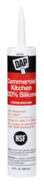 DAP 08656 Sealant, White, 24 hr Curing, -35 to 140 deg F, 9.8 fl-oz Cartridge