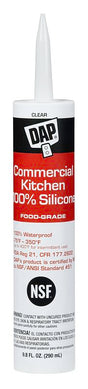 DAP 08658 Silicone Sealant, Clear, -75 to 350 deg F, 9.8 oz Cartridge